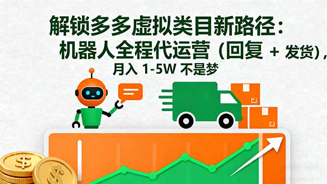 解锁多多虚拟类目新路径：机器人全程代运营(回复 + 发货-心思维创富网_网上创业教程_网络创业项目