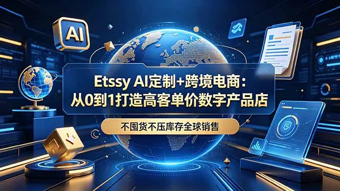 Etsy AI定制+跨境电商：从0到1打造高客单价数字产品店，不囤货不压库存全球销售-心思维创富网_网上创业教程_网络创业项目