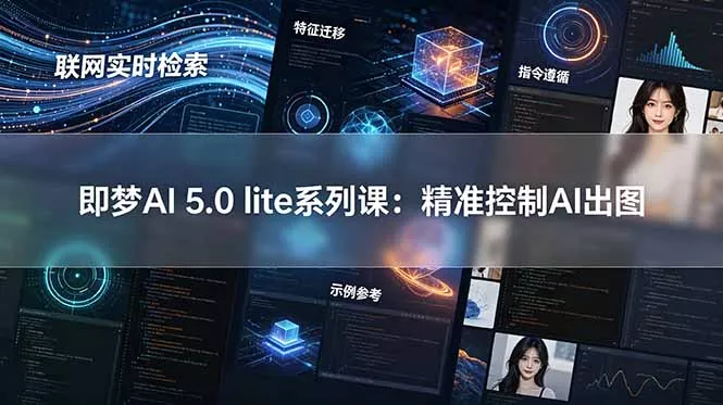 即梦AI 5.0 lite实战课：联网实时检索+特征迁移+指令遵循+示例参考，精准控制AI出图-心思维创富网_网上创业教程_网络创业项目