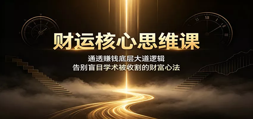 财运核心思维课：通透赚钱底层大道逻辑，告别盲目学术被收割的财富心法-心思维创富网_网上创业教程_网络创业项目