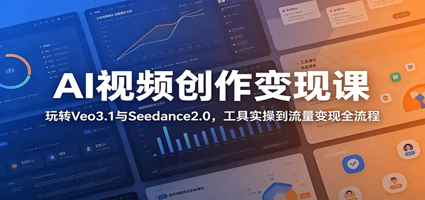 AI视频创作变现课：玩转Veo3.1与Seedance2.0，工具实操到流量变现全流程-心思维创富网_网上创业教程_网络创业项目