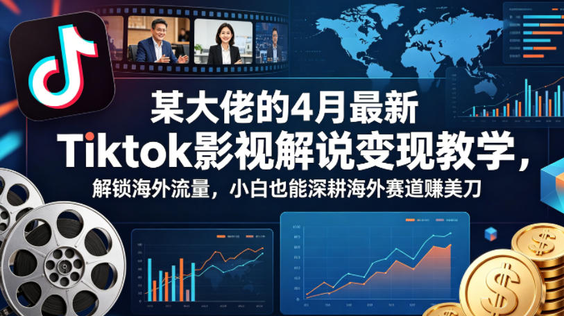某大佬的4月最新Tiktok影视解说变现教学，解锁海外流量，小白也能深耕海外赛道賺美刀-心思维创富网_网上创业教程_网络创业项目