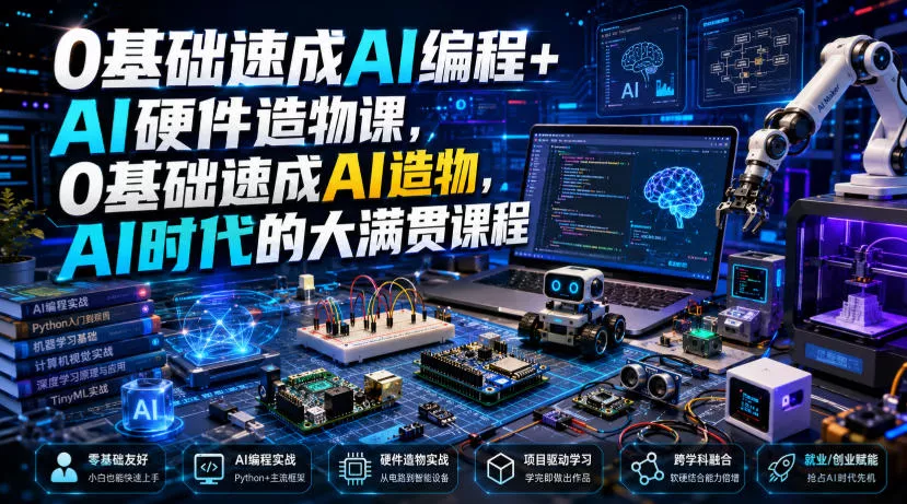 0基础速成AI编程+AI硬件造物课，0基础速成AI造物，AI时代的大满贯课程-心思维创富网_网上创业教程_网络创业项目