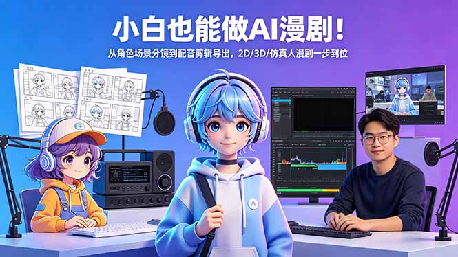 小白也能做AI漫剧！从角色场景分镜到配音剪辑导出，2D/3D/仿真人漫剧一步到位-心思维创富网_网上创业教程_网络创业项目