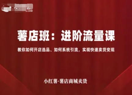 小红薯薯店商城卖货，进阶流量课，教你如何开店选品、如何系统引流，实现快速卖货变现-心思维创富网_网上创业教程_网络创业项目