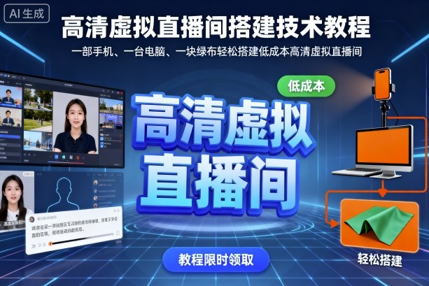 高清虚拟直播间搭建技术教程，一部手机、一台电脑、一块绿布轻松搭建低成本高清虚拟直播间-心思维创富网_网上创业教程_网络创业项目