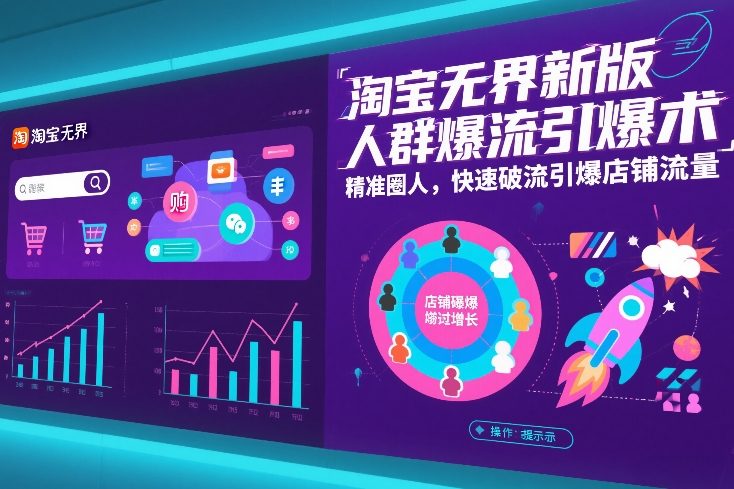 淘宝无界新版人群爆流引爆术，精准圈人，快速破流引爆店铺流量-心思维创富网_网上创业教程_网络创业项目