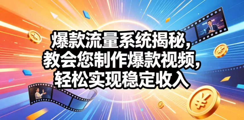 爆款流量系统揭秘，教会您制作爆款视频，轻松实现稳定收入【原创双语字幕】-心思维创富网_网上创业教程_网络创业项目