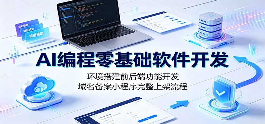 AI编程零基础软件开发：环境搭建前后端功能开发，域名备案小程序完整上架流程-心思维创富网_网上创业教程_网络创业项目