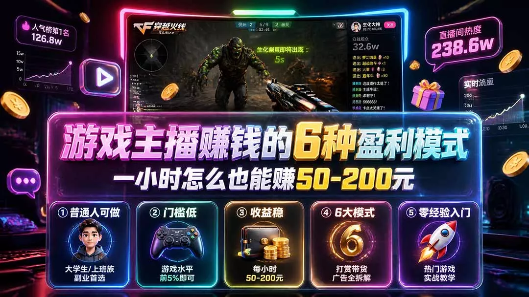付费文章：游戏主播赚钱的6种盈利模式，一小时怎么也能赚50-200元-心思维创富网_网上创业教程_网络创业项目