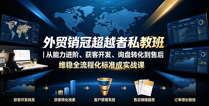 外贸销冠超越者私教班｜从能力进阶、获客开发、询盘转化到售后维稳全流程标准化成交实战课-心思维创富网_网上创业教程_网络创业项目