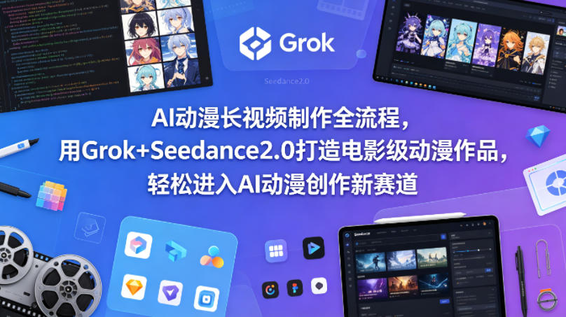 AI动漫长视频制作全流程，用Grok+Seedance2.0打造电影级动漫作品，轻松进入AI动漫创作新赛道-心思维创富网_网上创业教程_网络创业项目