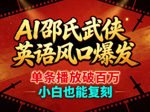 AI邵氏武侠英语风口爆发，单条播放破百万，小白也能复刻-心思维创富网_网上创业教程_网络创业项目
