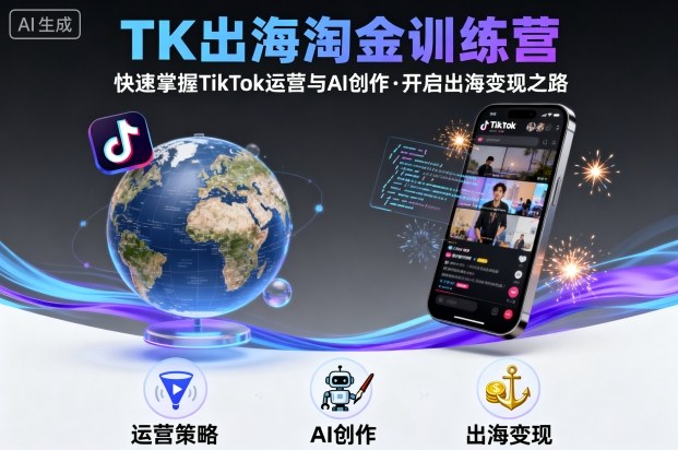 TK出海淘金训练营，助你快速掌握TikTok运营与AI创作，开启出海变现之路-心思维创富网_网上创业教程_网络创业项目