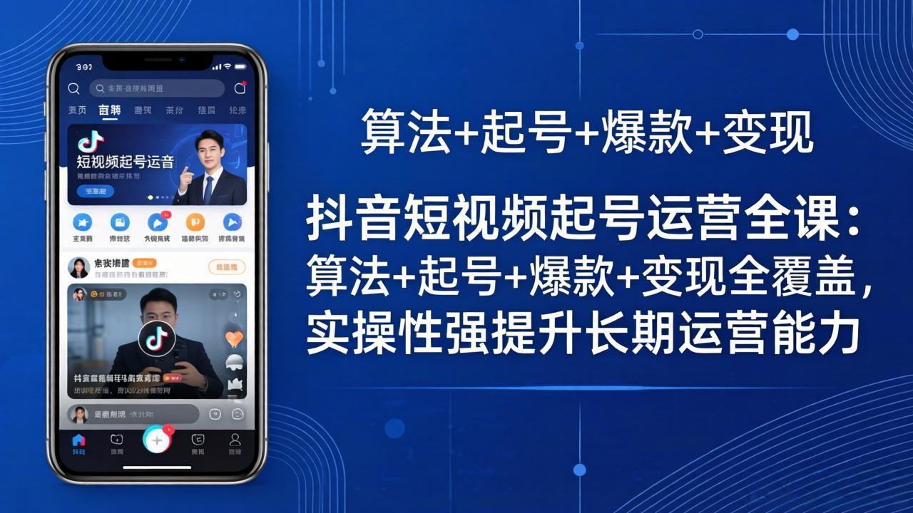 抖音短视频起号运营全课：算法+起号+爆款+变现全覆盖，实操性强提升长期运营能力-心思维创富网_网上创业教程_网络创业项目