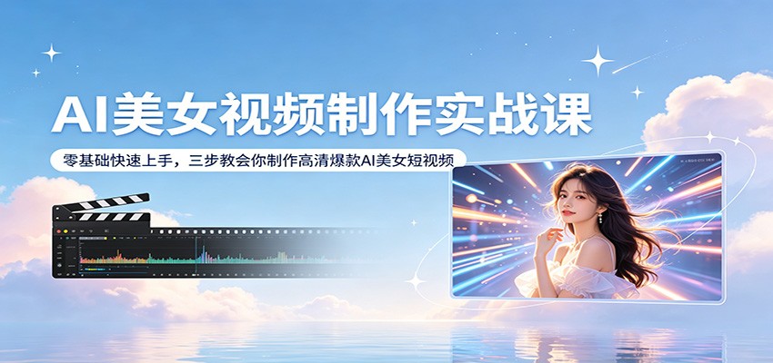 AI美女视频制作实战课：零基础快速上手，三步教会你制作高清爆款AI美女短视频-心思维创富网_网上创业教程_网络创业项目