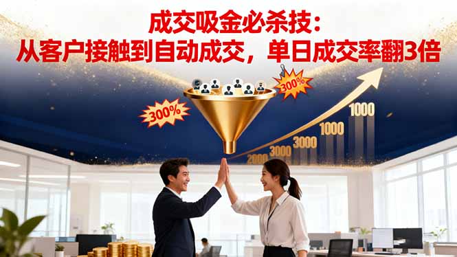 吸金成交营销必杀技：从客户接触到自动成交，单日成交率翻3倍-心思维创富网_网上创业教程_网络创业项目