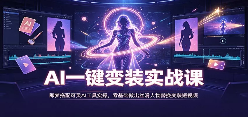 AI一键变装实战课：即梦搭配可灵AI工具实操，零基础做出丝滑人物替换变装短视频-心思维创富网_网上创业教程_网络创业项目