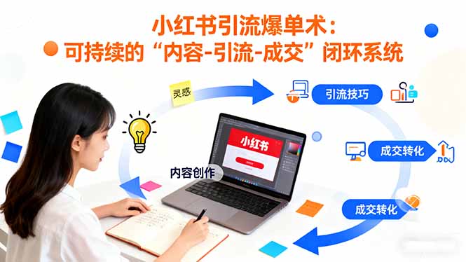 小红书引流爆单术：构建一套低成本 可持续的“内容-引流-成交”闭环系统-心思维创富网_网上创业教程_网络创业项目