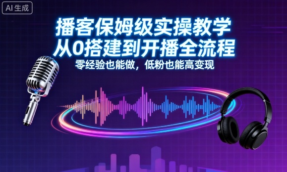 播客保姆级实操教学，从0搭建到开播全流程，零经验也能做，低粉也能高变现-心思维创富网_网上创业教程_网络创业项目
