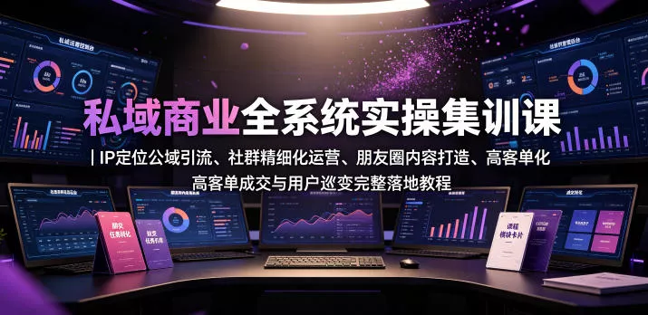 私域商业全系统实操课｜IP定位公域引流、社群精细化运营、朋友圈内容打造、高客单成交与用户裂变完整落地教程-心思维创富网_网上创业教程_网络创业项目