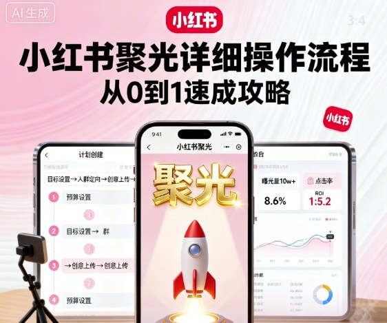 小红书聚光详细操作流程，小红书聚光从0到1速成攻略-心思维创富网_网上创业教程_网络创业项目