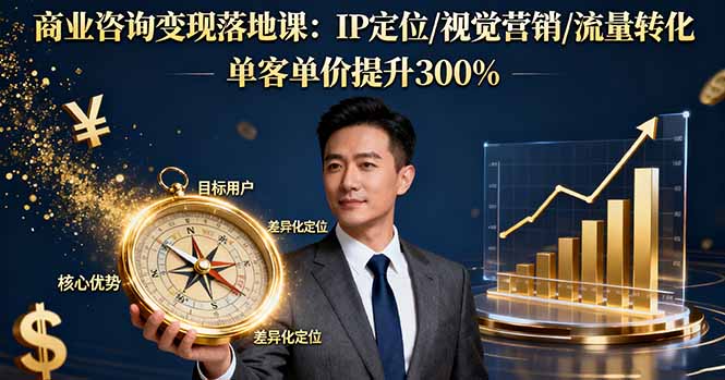 商业咨询变现落地课：IP定位/视觉营销/流量转化，单客单价提升300%-心思维创富网_网上创业教程_网络创业项目