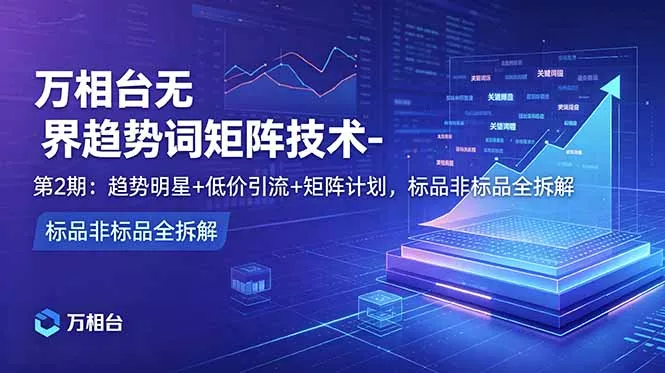 万相台无界趋势词矩阵技术-第2期：趋势明星+低价引流+矩阵计划，标品非标品全拆解-心思维创富网_网上创业教程_网络创业项目