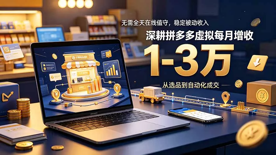 无需全天在线值守，稳定被动收入，深耕拼多多虚拟每月增收 1-3 万-心思维创富网_网上创业教程_网络创业项目
