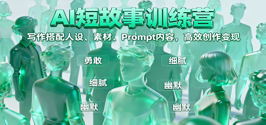 AI短故事训练营：写作搭配人设、素材、Prompt内容，高效创作变现-心思维创富网_网上创业教程_网络创业项目