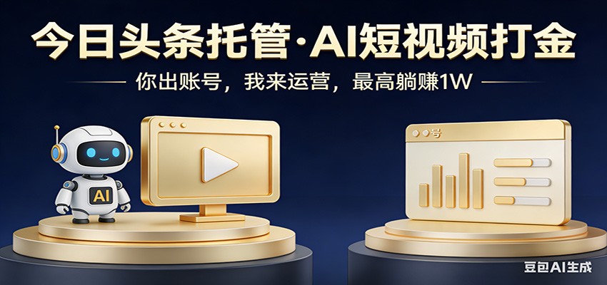 头条号AI托管，我提供作品，你提供账号，每天5分钟发布，小白躺赚3000+-心思维创富网_网上创业教程_网络创业项目