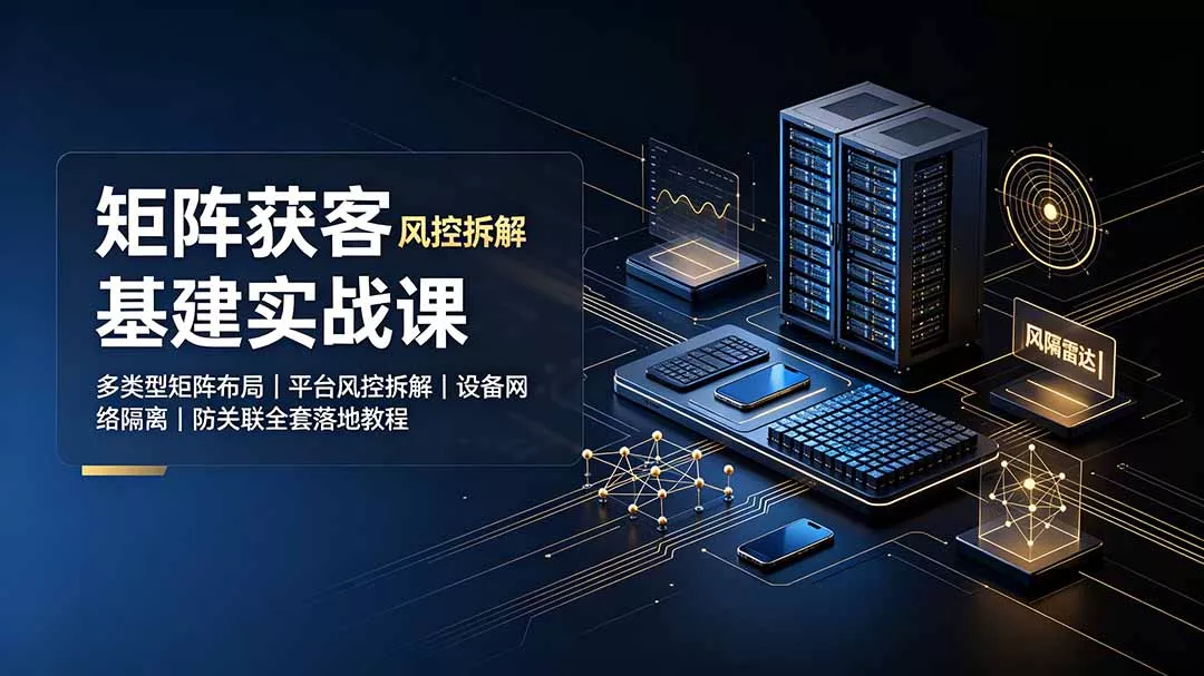 矩阵获客基建实战课：多类型矩阵布局｜平台风控拆解｜设备网络隔离｜防关联全套落地教程-心思维创富网_网上创业教程_网络创业项目