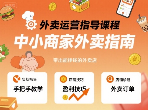 外卖运营指导课程，中小商家外卖指南，手把手带出能挣钱的外卖店-心思维创富网_网上创业教程_网络创业项目