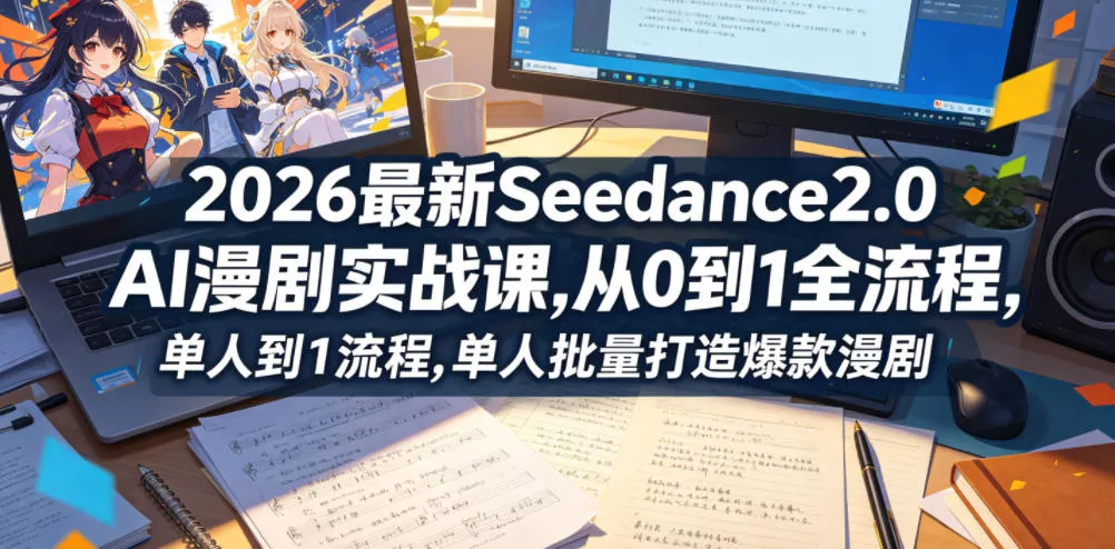 2026最新Seedance2.0 AI漫剧实战课,，从0到1全流程，单人批量打造爆款漫剧-心思维创富网_网上创业教程_网络创业项目