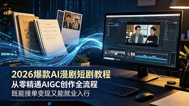 2026 爆款 AI 漫剧短剧教程 从零精通 AIGC 创作全流程 既能接单变现又能就业入行-心思维创富网_网上创业教程_网络创业项目