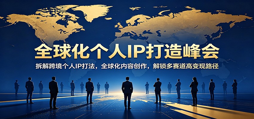 全球化个人IP打造峰会：拆解跨境个人IP打法，全球化内容创作，解锁多赛道高变现路径-心思维创富网_网上创业教程_网络创业项目