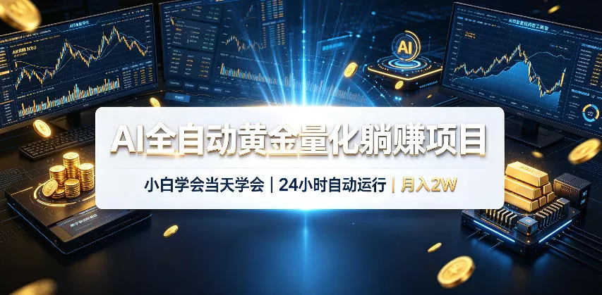 AI全自动黄金量化躺賺项目，24小时自动运行，月入2W！-心思维创富网_网上创业教程_网络创业项目