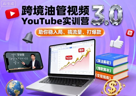 跨境油管视频YouTube实训营3.0，助你稳入局、搞流量、打爆款-心思维创富网_网上创业教程_网络创业项目