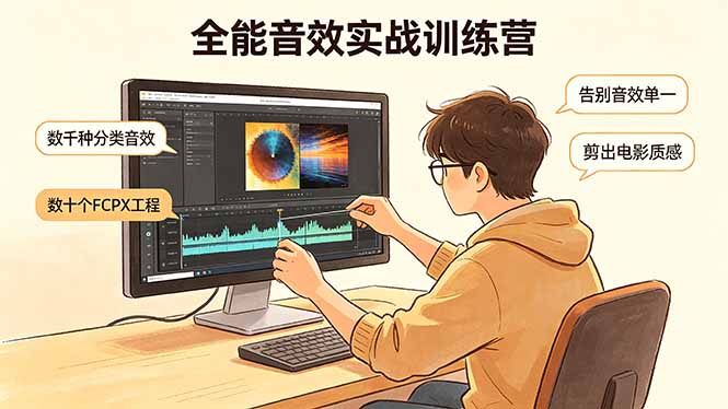 全能音效实战训练营：数千种分类音效+数十个FCPX工程，告别音效单一，剪出电影质感-心思维创富网_网上创业教程_网络创业项目