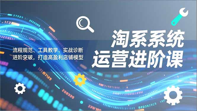 淘系系统运营进阶课2.0，流程规范、工具教学、实战诊断，进阶突破，打造高盈利店铺模型-心思维创富网_网上创业教程_网络创业项目