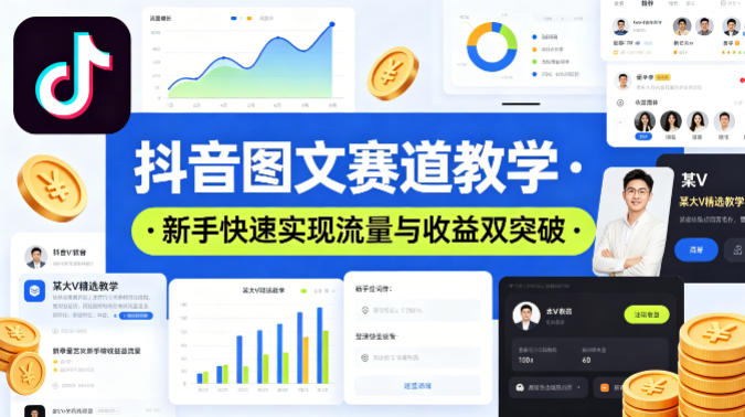 抖音图文赛道教学，某大V精选教学，新手也能快速实现流量与收益双突破-心思维创富网_网上创业教程_网络创业项目