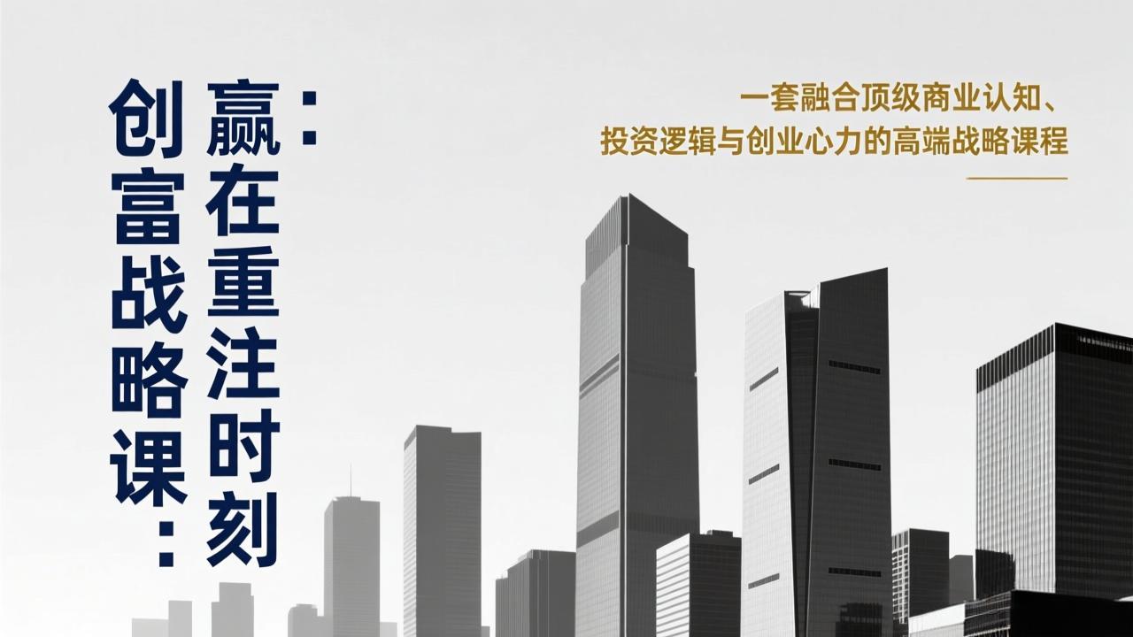 《创富战略课：赢在重注时刻》一套融合顶级商业认知、投资逻辑与创业心力的高端战略课程-心思维创富网_网上创业教程_网络创业项目