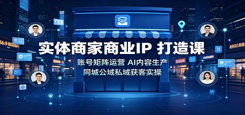 实体商家商业IP打造课：账号矩阵运营，AI内容生产，同城公域私域获客实操-心思维创富网_网上创业教程_网络创业项目