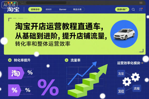 淘宝开店运营教程直通车，从基础到进阶，提升店铺流量，转化率和整体运营效率(更新26年4月20日)-心思维创富网_网上创业教程_网络创业项目