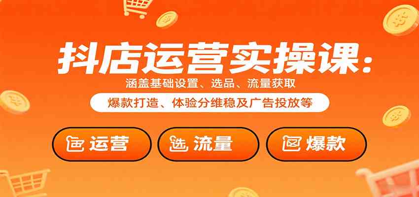 抖店运营实操课：涵盖基础设置、选品、流量获取、爆款打造、体验分维稳及广告投放等-心思维创富网_网上创业教程_网络创业项目