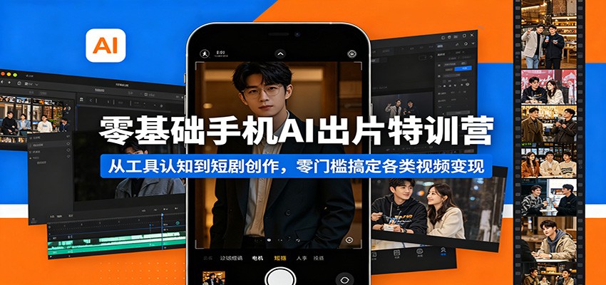 零基础手机AI出片特训营：从工具认知到短剧创作，零门槛搞定各类视频变现-心思维创富网_网上创业教程_网络创业项目