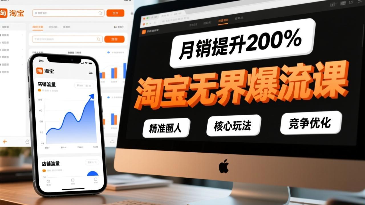 淘宝无界爆流课，精准圈人、核心玩法、竞争优化，快速引爆店铺流量，月销提升200%-心思维创富网_网上创业教程_网络创业项目