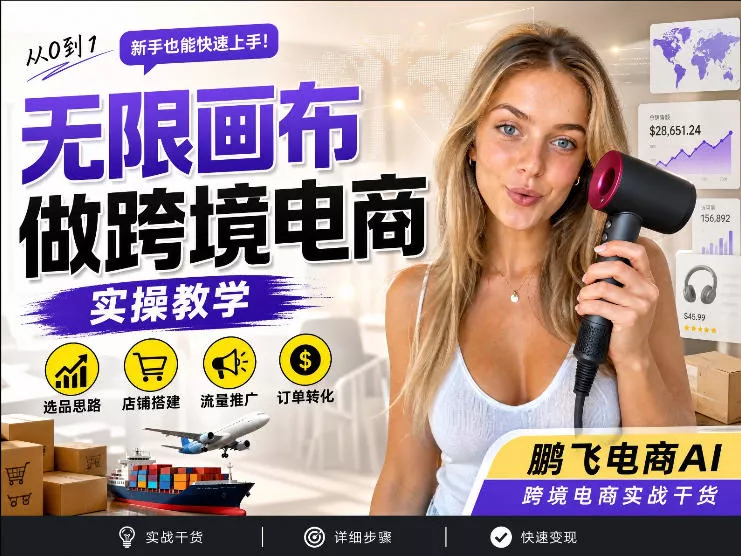 【跨境电商必备】AI无线画布制作商品宣传视频，四步搞定，无线画布工作流，操作简单好上手-心思维创富网_网上创业教程_网络创业项目