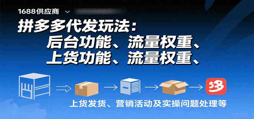 拼多多代发玩法：后台功能、流量权重、上货发货、营销活动及实操问题处理等-心思维创富网_网上创业教程_网络创业项目