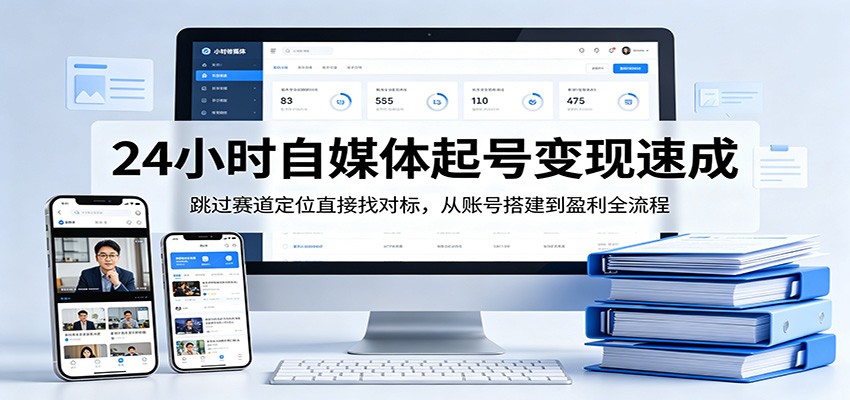 24小时自媒体起号变现速成，跳过赛道定位直接找对标，从账号搭建到盈利全流程-心思维创富网_网上创业教程_网络创业项目